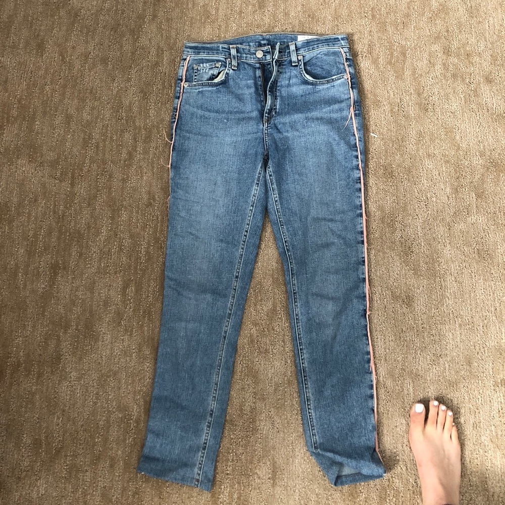 Rag & Bone Pink Stripe Jeans